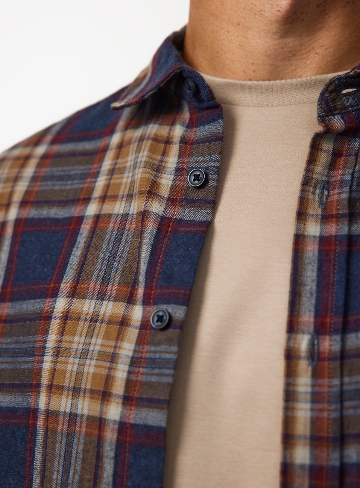 Multi-Check Brushed Cotton Shirt XXXL - Image 5 thumbnail